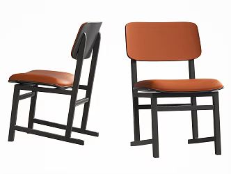Single Chair Leather Casual Chair Dining Chair Bar Chair 3d model