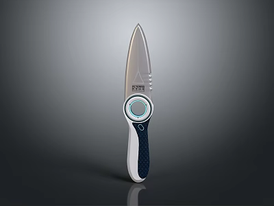 ZWILLING Weapon Knife Featuring Silver Blade And White Blue Handle Design 3d model