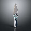 ZWILLING Weapon Knife Featuring Silver Blade And White Blue Handle Design 3d model