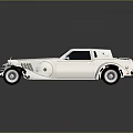 White Vintage Classic Car With Chrome Accents Smooth Body And Reflective Surface