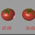 Fresh Red Tomato 3D Models Comparing Low Poly and High Poly Details 3d model