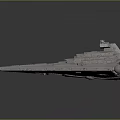 Cosmic Star Destroyer Spaceship Model With Triangular Design Multi Layered Structure And Command Tower