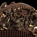 Elaborate Wooden Carving Decorative Household Item With Intricate Patterns And Glossy Finish