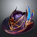 Ornate Purple Hat Design With Gold Blue Accents And Intricate Decorations