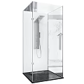 Modern Bathroom Suite With Glass Partition Shower Panel And Control Knobs 3d model