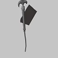 Rusty Metal Rod Weapon Alongside Worn Yellow DEAD END Sign With Red Arrow