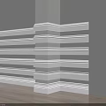 White Decorative Crown Molding For Wall Corner In Home Interior Design 3d model