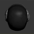 Modern Black Helmet Design With Illuminated Lines Sleek Surface And Ear Components