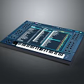 Korg Music Synthesizer Workstation With Keyboard Touch Screen And Control Knobs Buttons 3d model