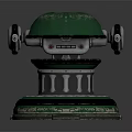Green Mechanical Device With Round Top Metal Components And Stable Base Structure 3d model