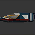 Futuristic Car With Red Blue Silver Color Scheme And Geometric Body Design