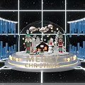 Christmas Photo Spot With Transparent Snow Globe Merry Christmas Sign Small House Tree And Snowman