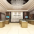 Elegant Jewelry Store Interior With Glass Display Cases And Pendant Lighting