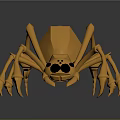 Orange Spider 3D Model With Black Eyes Eight Legs And Minimalist Geometric Design