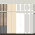Various Modern Door Designs With Different Colors And Panel Patterns For Home Interior 3d model
