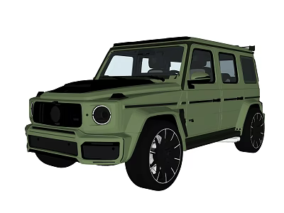 Green Off Road SUV With Modern Bold Exterior And Large Alloy Wheels 3d model