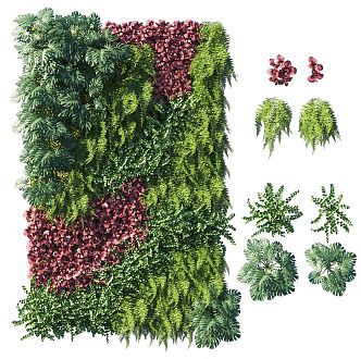 Modern Green Wall 3d model