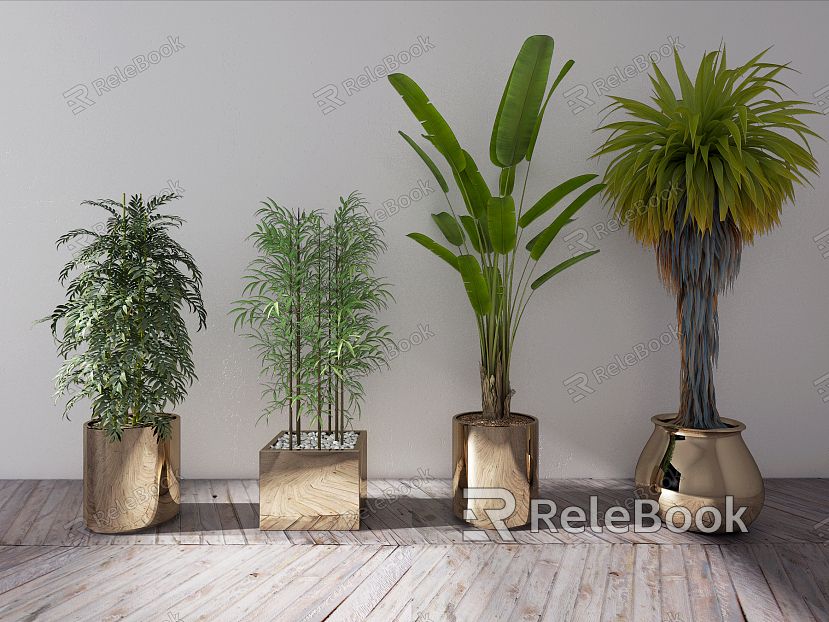 modern potted plant green plant potted plant model