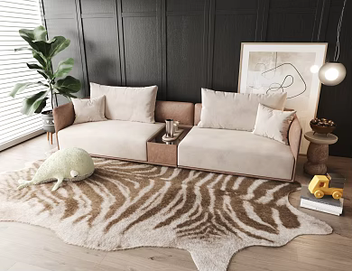 Modern double sofa 3d model