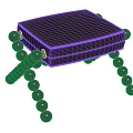 Black Stool With Flat Seat And Unique Ball Shaped Legs Design