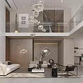 Modern Living Room Interior Design With Marble Wall Wooden Accents Sofa Chandelier And Floor Lamp