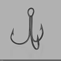 Three Prong Metal Fish Hook Design For Fishing Tackle And Angling