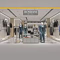 Elegant Clothing Store Interior With Modern Display Racks Suits Green Sofa And Marble Floor 3d model