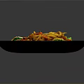 Delicious Stir Fried Noodles With Sliced Meat Broccoli And Red Chili Peppers