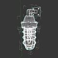 Vintage Industrial Wall Light With Metal Protective Cage And Exposed Bulb