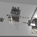 Industrial Equipment Featuring Various Gears Mechanical Parts And Metal Components
