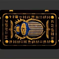 Exquisite Decorative Furniture Box With Blue Gold Decoration And Emblem Design