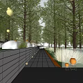 Garden Landscape Design With Trees Steps Rocks And Modern Building Elements