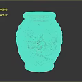Decorative Brown Ceramic Pottery Jar With Intricate Carved Floral Patterns
