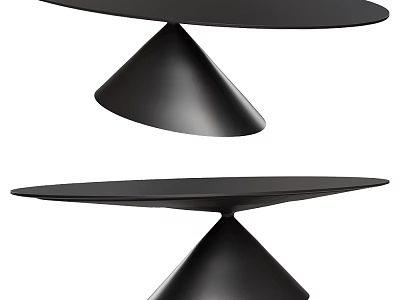 Modern Black Coffee Table With Tapered Base And Sleek Contemporary Design 3d model