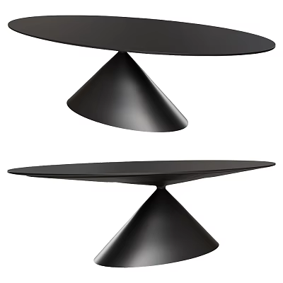 Modern Black Coffee Table With Tapered Base And Sleek Contemporary Design 3d model