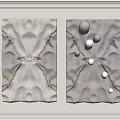 Modern White And Gray Wall Decor With Gold Lines Geometric Pattern And Spheres 3d model