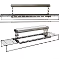 Retractable Clothes Hanger With Spring Mechanism And Metal Frame Design