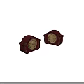 Two Dark Red Vintage Wooden Table Clocks With Classic Dial Design