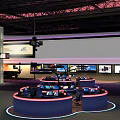 Modern Reception Area With Computer Displays And Professional Lighting Fixtures