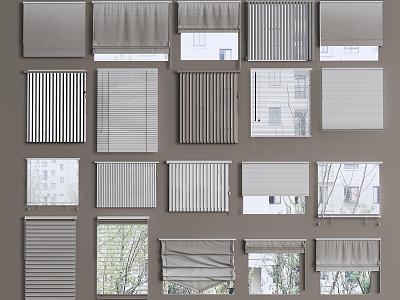 Modern venetian blinds dreamy blinds roller blinds folding curtains honeycomb curtains day and night blinds venetian blinds 3d model