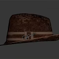 Elegant Brown Textured Hat With Classic Brown Band And Metal Buckle Decoration