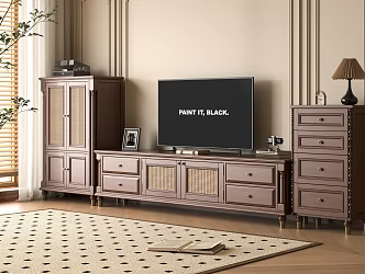 Antique TV Cabinet TV Cabinet Combination Locker Side Cabinet Finished TV Cabinet 3d model