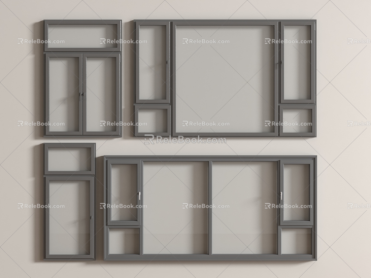 Windows casement windows floor-to-ceiling windows balcony windows aluminum alloy windows windows and doors and windows 3d model