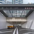 Modern Luxury Residential Underground Parking Lot With Glass Skylight Entrance For Smooth Vehicle Entry Experience