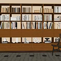 Wind Middle Ancient Bookcase Modern Bookshelf Jewelry Ornaments Books Open Decorative Cabinet Study 3d model