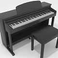 Modern Black Upright Piano With Matching Bench And Sleek Design