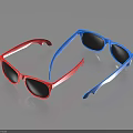 Stylish Red And Blue Sunglasses With Casual Design For Daily Wear And Outdoor Activities