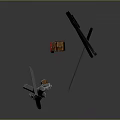 Various Types of Weapons Collection Featuring Swords Pistol and Bladed Tools