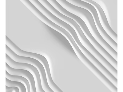 Modern White Wall Design With Wavy 3D Lines And Dimensional Patterns 3d model
