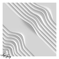 Modern White Wall Design With Wavy 3D Lines And Dimensional Patterns